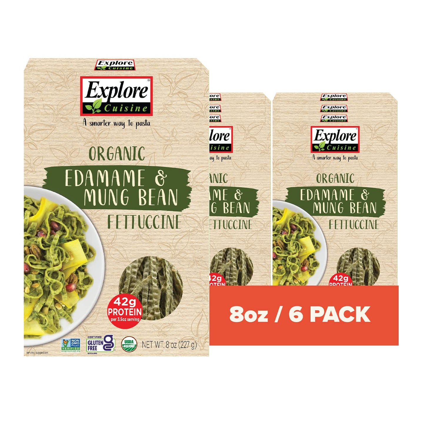 Edamame and Mung Bean Fettuccine - 8 oz (Pack of 6)