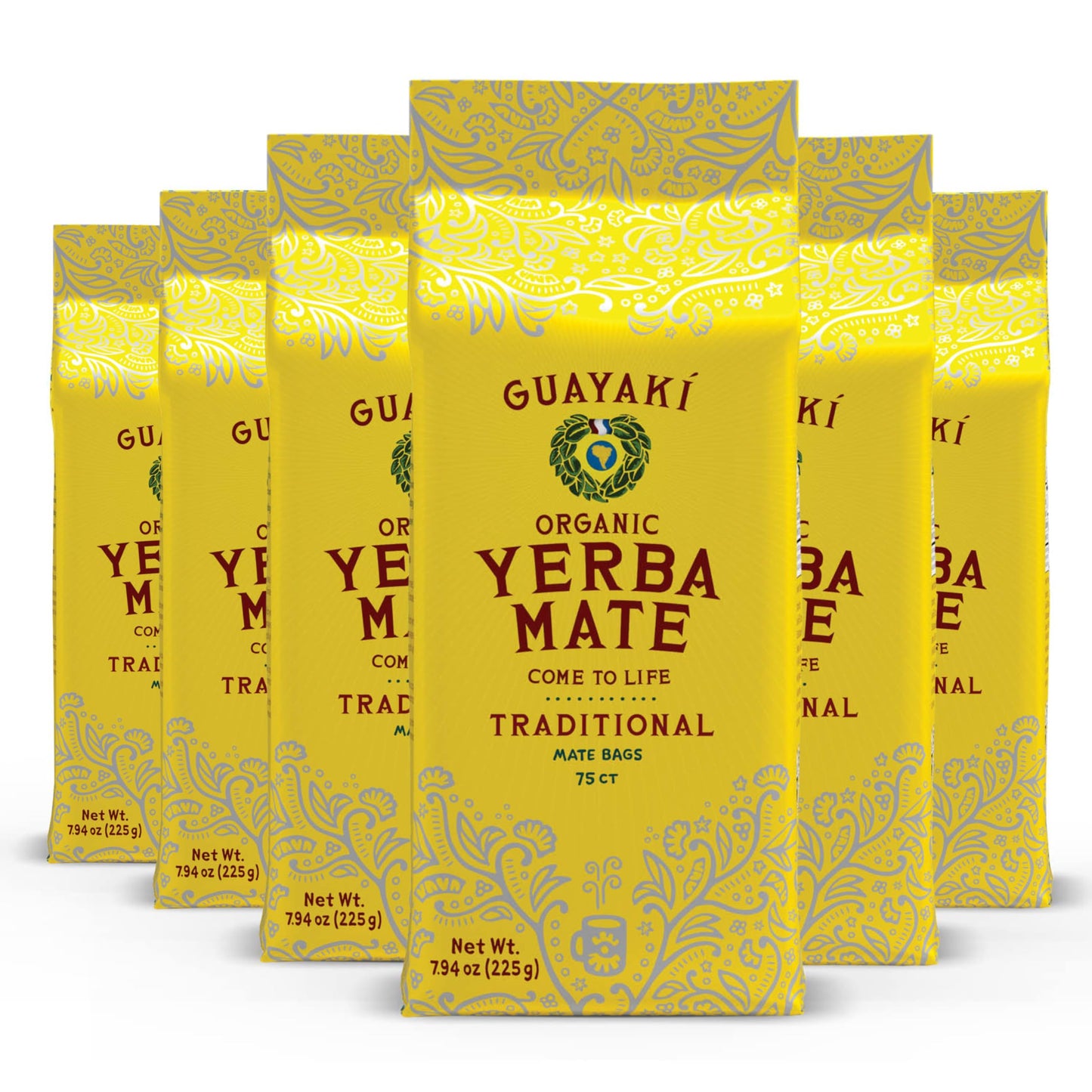 Traditional Yerba Mate - 75 Tea Bags (Pack of 6)
