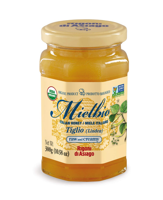 Italian Raw and Creamy Linden Honey - 10.58 oz (Pack of 6)
