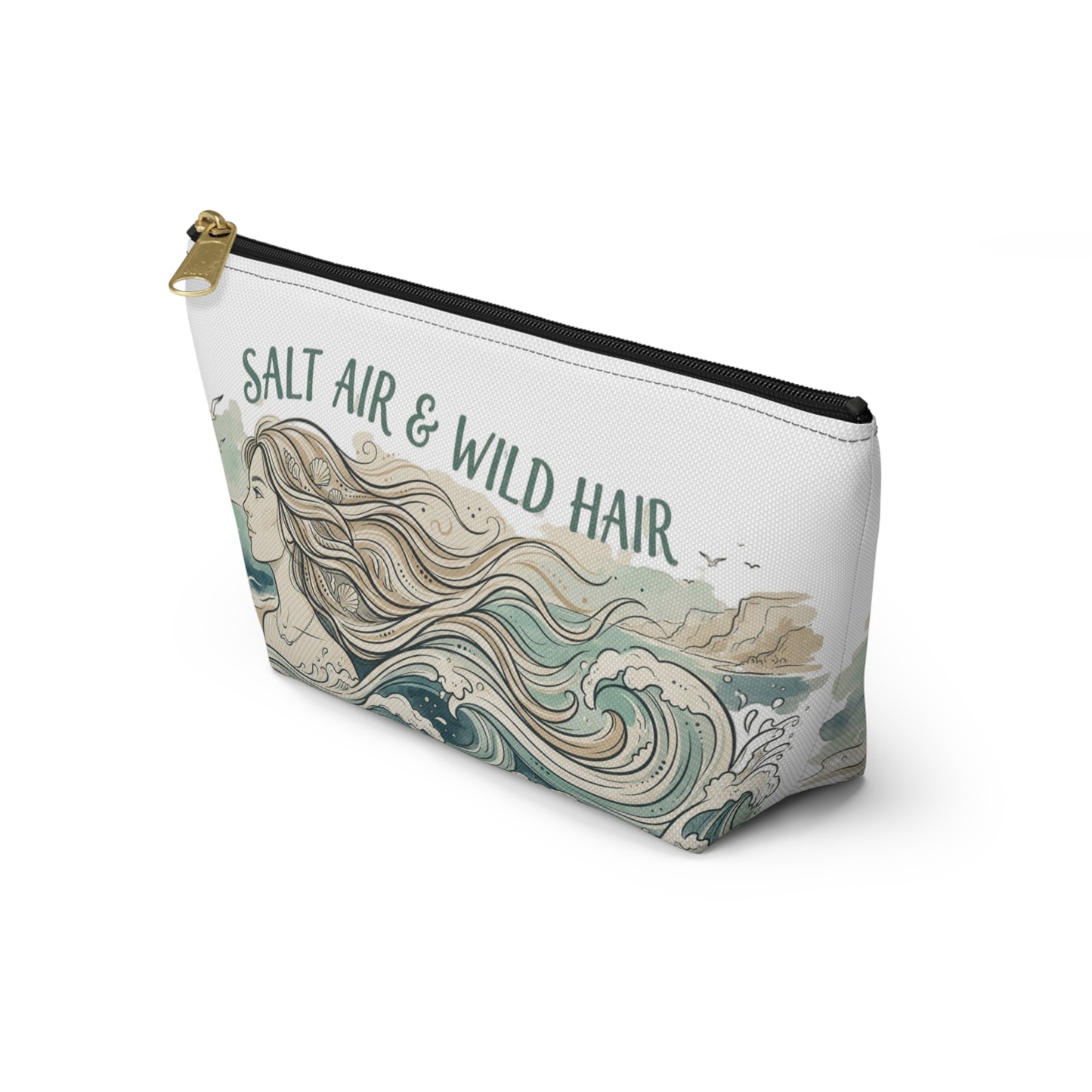 Accessory Pouch — "Salt Air & Wild Hair" Beach Cosmetic Bag