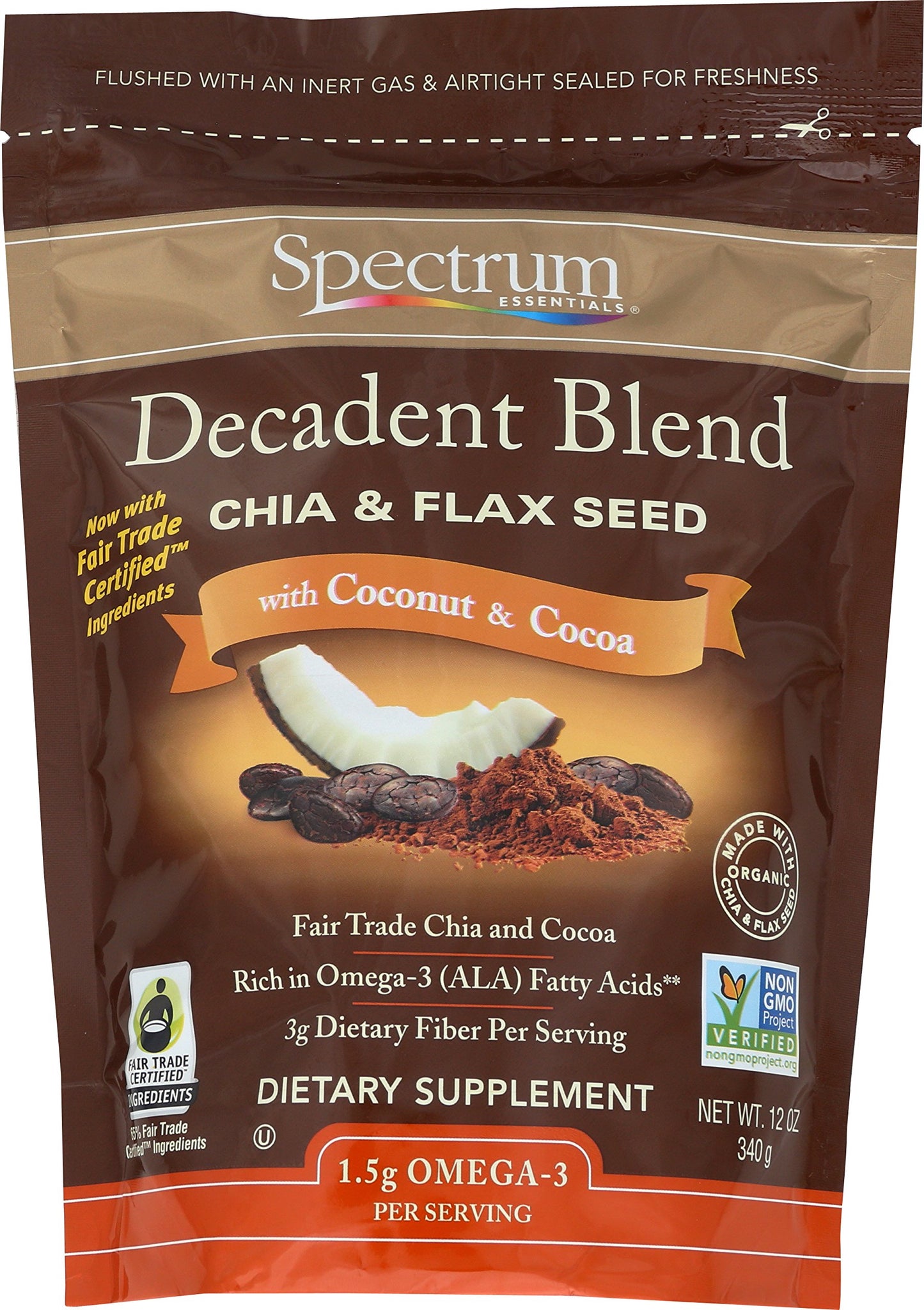 Chia and Flax Seed Blend with Coconut and Cocoa - 12 oz