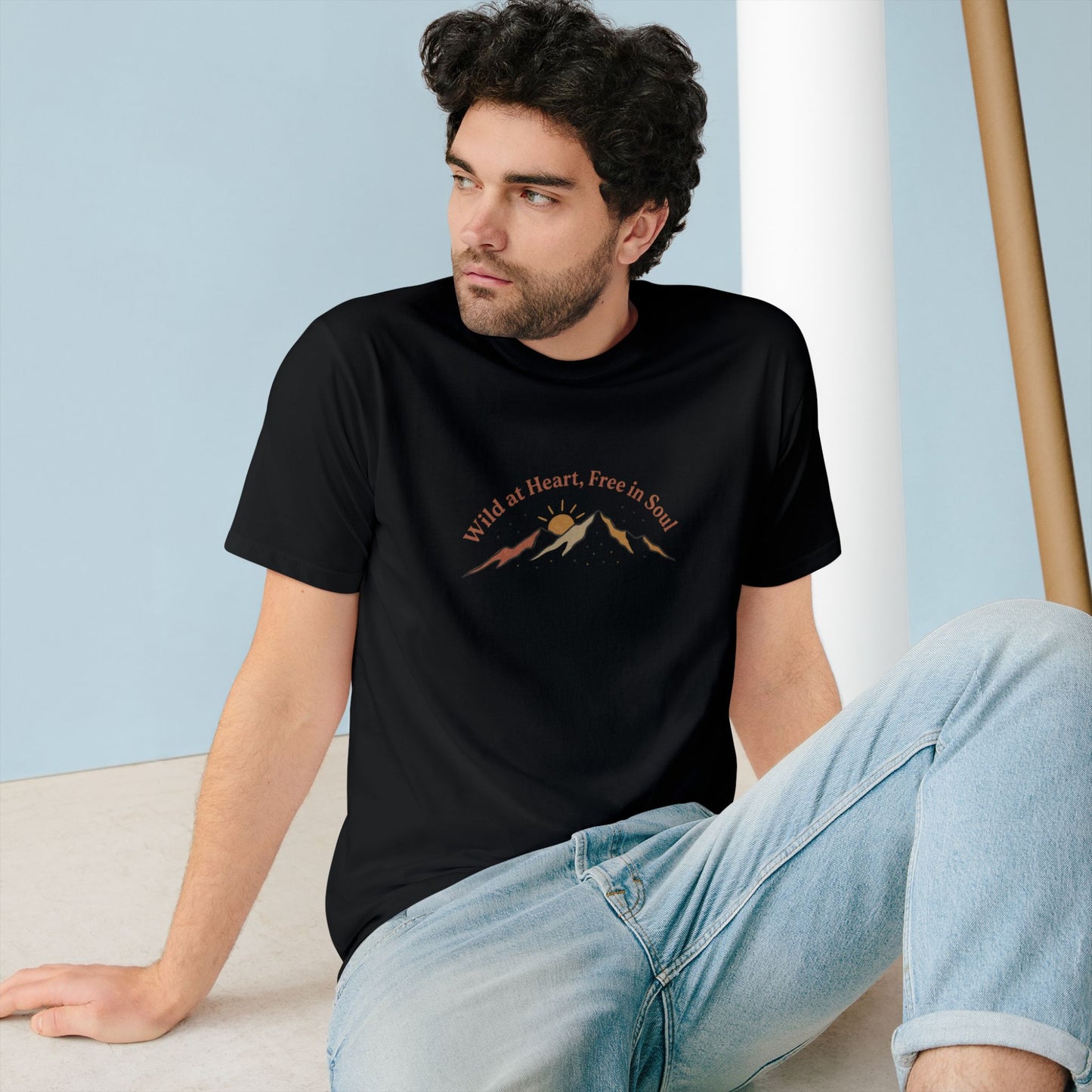 Wild at Heart Graphic T-Shirt — "Wild at Heart, Free in Soul" Mountain Tee